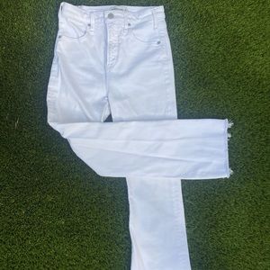 Abercrombie & Fitch White Cut Off Jeans
